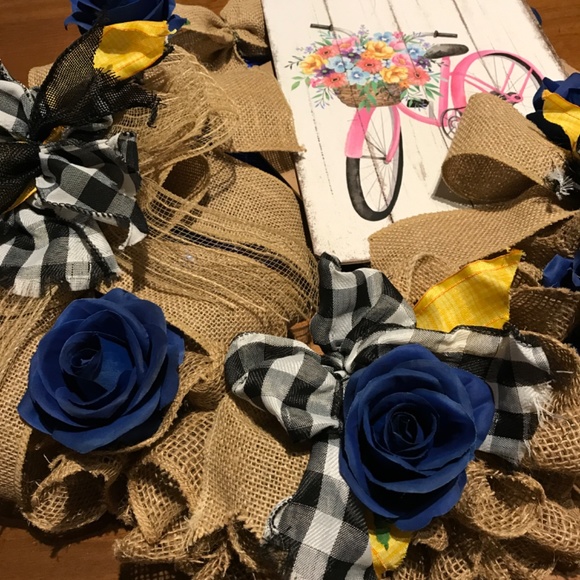 LOVE YOU To The Moon And Back Wreath BLUES FINAL SALE - Picture 3 of 7